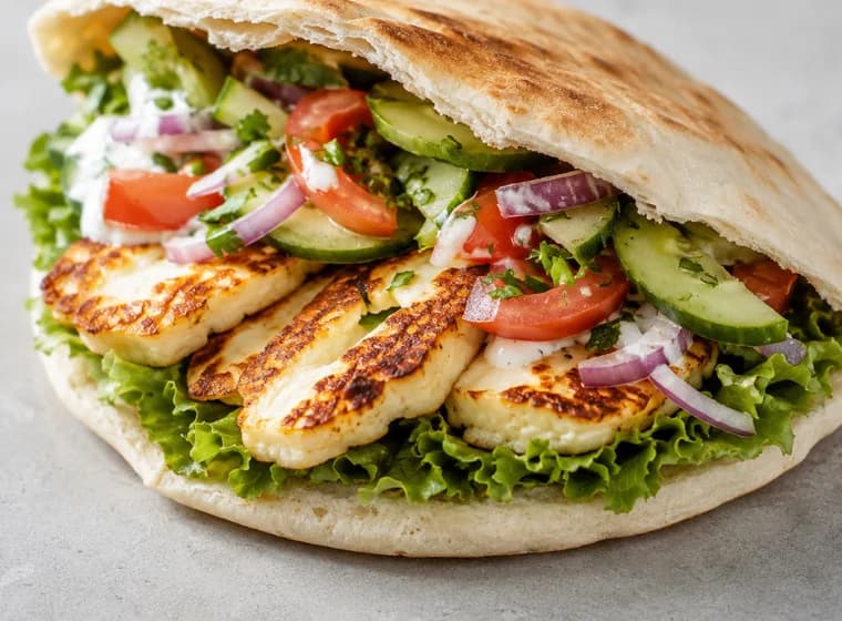 Halloumi im Fladenbrot – Beispielbild